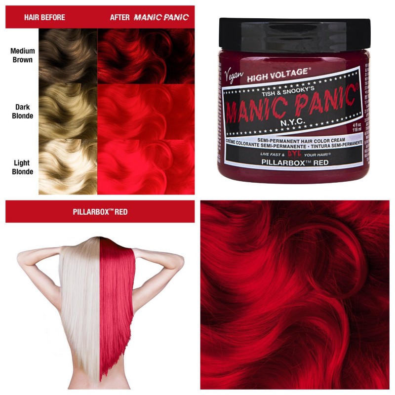 Красная краска для волос PILLARBOX RED CLASSIC HAIR DYE - Manic Panic
